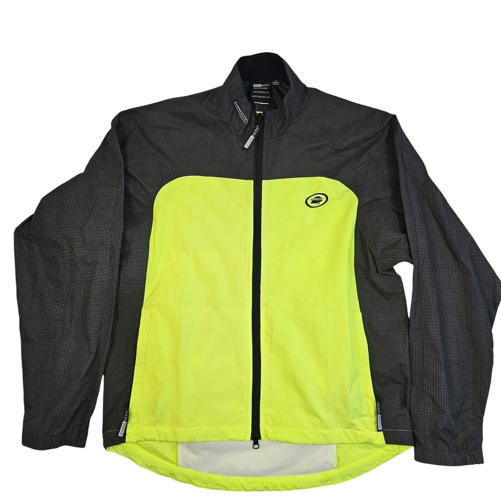 IllumiNITE Reflectivewear Mens Medium Cycling Jacket Neon Yellow Black Hi-Vis